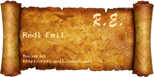 Redl Emil névjegykártya